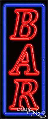 BRAND NEW BAR VERTICAL 32x13 WithBORDER REAL NEON SIGN withCUSTOM OPTIONS 10966