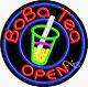 BRAND NEW BOBA TEA OPEN 26x26x3 ROUND REAL NEON SIGN withCUSTOM OPTIONS 11128