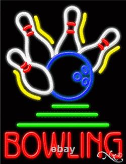 BRAND NEW BOWLING 31x24 LOGO REAL NEON SIGN WithCUSTOM OPTIONS 11241