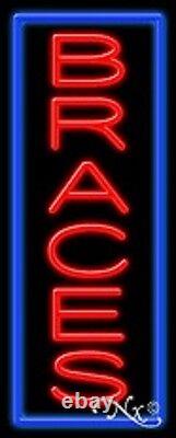 BRAND NEW BRACES 32x13 VERTICAL BORDER REAL NEON SIGN WithCUSTOM OPTIONS 11524