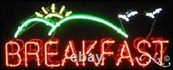 BRAND NEW BREAKFAST 32x13 WithLOGO REAL NEON SIGN withCUSTOM OPTIONS 10215