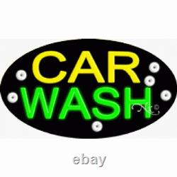 BRAND NEW CAR WASH 30x17 OVAL LOGO REAL NEON SIGN withCUSTOM OPTION 14170