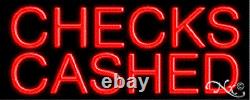 BRAND NEW CHECKS CASHED 32x13 REAL NEON SIGN withCUSTOM OPTIONS 10035