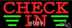 BRAND NEW CHECK IN 32x13 WithLOGO REAL NEON SIGN withCUSTOM OPTIONS 10764