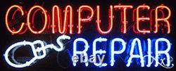 BRAND NEW COMPUTER REPAIR WithLOGO 32x13x3 REAL NEON SIGN withCUSTOM OPTIONS 10477