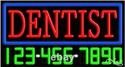 BRAND NEW DENTIST WithYOUR PHONE NUMBER 37x20 NEON SIGN WithCUSTOM OPTIONS 15062