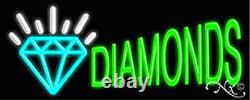 BRAND NEW DIAMONDS 32x13x3 WithLOGO REAL NEON SIGN withCUSTOM OPTIONS 10226