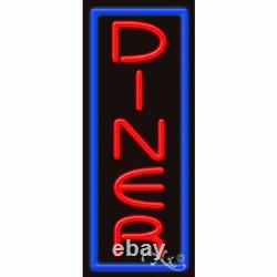 BRAND NEW DINER 32x13 VERTICAL BORDER REAL NEON SIGN WithCUSTOM OPTIONS 11540