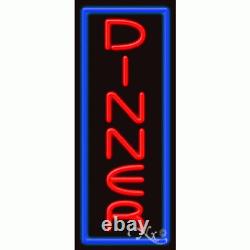 BRAND NEW DINNER 32x13 VERTICAL BORDER REAL NEON SIGN WithCUSTOM OPTIONS 11541