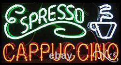 BRAND NEW ESPRESSO CAPPUCCINO 37x20 WithLOGO REAL NEON withCUSTOM OPTIONS 10422