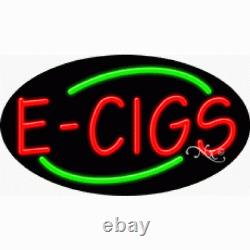 BRAND NEW E-CIGS 30x17 OVAL BORDER REAL NEON SIGN WithCUSTOM OPTIONS 14619