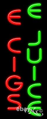 BRAND NEW E CIGS JUICE 32x13 VERTICAL REAL NEON SIGN WithCUSTOM OPTION 11548