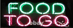 BRAND NEW FOOD TO GO 32x13 REAL NEON SIGN withCUSTOM OPTIONS 10060