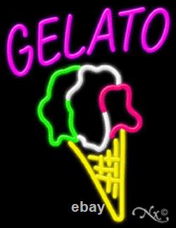 BRAND NEW GELATO 31x24 WithLOGO REAL NEON BUSINESS SIGN withCUSTOM OPTIONS 11717
