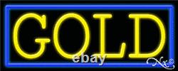 BRAND NEW GOLD 32x13 BORDER REAL NEON SIGN WithCUSTOM OPTIONS 11194