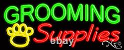 BRAND NEW GROOMING SUPPLIES 32x13 WithLOGO REAL NEON SIGN withCUSTOM OPTIONS 10946