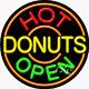 BRAND NEW HOT DONUTS OPEN 26x26x3 REAL NEON SIGN WithCUSTOM OPTIONS 11319