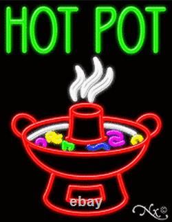 BRAND NEW HOT POT 31x24 LOGO REAL NEON SIGN WithCUSTOM OPTIONS 11251