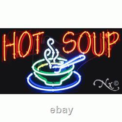BRAND NEW HOT SOUP 37x20x3 WithLOGO REAL NEON SIGN withCUSTOM OPTIONS 10460