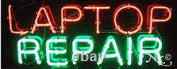 BRAND NEW LAPTOP REPAIR 32x13x3 COMPUTER REAL NEON SIGN withCUSTOM OPTIONS 10485