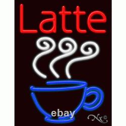 BRAND NEW LATTE 31x24 WithLOGO REAL NEON BUSINESS SIGN withCUSTOM OPTIONS 11741