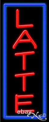 BRAND NEW LATTE 32x13 VERTICAL BORDER REAL NEON SIGN WithCUSTOM OPTIONS 11237