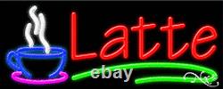 BRAND NEW LATTE 32x13 withLOGO REAL NEON SIGN WithCUSTOM OPTIONS 11204