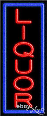 BRAND NEW LIQUOR VERTICAL 32x13 WithBORDER REAL NEON SIGN withCUSTOM OPTIONS 10999