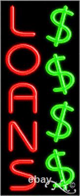BRAND NEW LOANS 32x13 WithLOGO VERTICAL REAL NEON SIGN withCUSTOM OPTIONS 11001