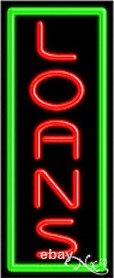 BRAND NEW LOANS VERTICAL 32x13 WithBORDER REAL NEON SIGN withCUSTOM OPTIONS 11000