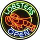 BRAND NEW LOBSTERS OPEN 26x26x3 ROUND REAL NEON SIGN with CUSTOM OPTIONS 11156