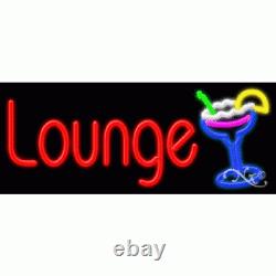 BRAND NEW LOUNGE 32x13 WithLOGO REAL NEON SIGN withCUSTOM OPTIONS 11440