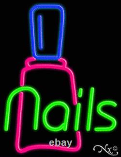 BRAND NEW NAILS 31x24 WithLOGO REAL NEON SIGN withCUSTOM OPTIONS 10344