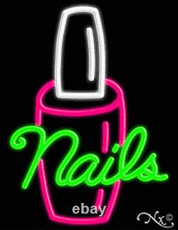 BRAND NEW NAILS 31x24 WithLOGO REAL NEON SIGN withCUSTOM OPTIONS 10346