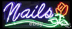 BRAND NEW NAILS 32x13 WithLOGO REAL NEON SIGN withCUSTOM OPTIONS 10363