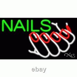 BRAND NEW NAILS 37x20 withLOGO REAL NEON BUSINESS SIGN WithCUSTOM OPTION 11753
