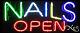 BRAND NEW NAILS OPEN 32x13 REAL NEON SIGN withCUSTOM OPTIONS 10348