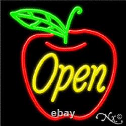 BRAND NEW OPEN 24x24x3 APPLE LOGO REAL NEON SIGN WithCUSTOM OPTIONS 11260