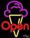 BRAND NEW OPEN 31x24 WithICE CREAM REAL NEON SIGN withCUSTOM OPTIONS 10409