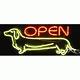 BRAND NEW OPEN 32x13x3 WithDOG LOGO REAL NEON SIGN withCUSTOM OPTIONS 10860
