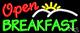 BRAND NEW OPEN BREAKFAST 32x13 WithLOGO REAL NEON SIGN withCUSTOM OPTIONS 10947
