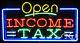 BRAND NEW OPEN INCOME TAX 37x20 REAL NEON BUSINESS SIGN WithCUSTOM OPTIONS 15520
