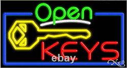 BRAND NEW OPEN KEYS 37x20 REAL NEON BUSINESS SIGN WithCUSTOM OPTIONS 15528
