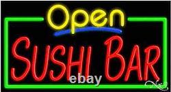 BRAND NEW OPEN SUSHI BAR 37x20 REAL NEON BUSINESS SIGN WithCUSTOM OPTIONS 15575