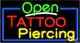 BRAND NEW OPEN TATTOO PIERCING 37x20 REAL NEON SIGN WithCUSTOM OPTIONS 15583