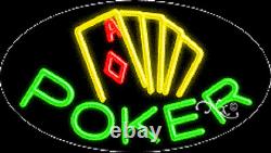 BRAND NEW POKER 30x17 OVAL LOGO REAL NEON BUSINESS SIGN withCUSTOM OPTIONS 14555