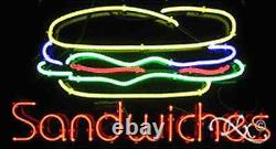 BRAND NEW SANDWICHES 37x20x3 WithLOGO REAL NEON SIGN withCUSTOM OPTIONS 10697