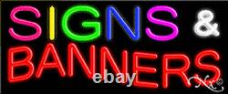 BRAND NEW SIGNS & BANNERS 32x13 MULTICOLOR REAL NEON withCUSTOM OPTIONS 10898