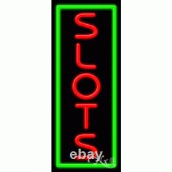 BRAND NEW SLOTS 32x13 VERTICAL BORDER REAL NEON SIGN WithCUSTOM OPTIONS 11622