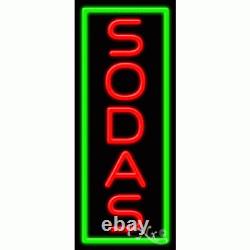 BRAND NEW SODAS 32x13 VERTICAL BORDER REAL NEON SIGN WithCUSTOM OPTIONS 11625